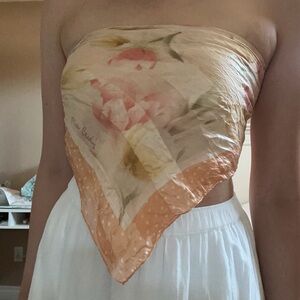 Rare Vintage 100% Silk Pierre Cardin Floral Scarf